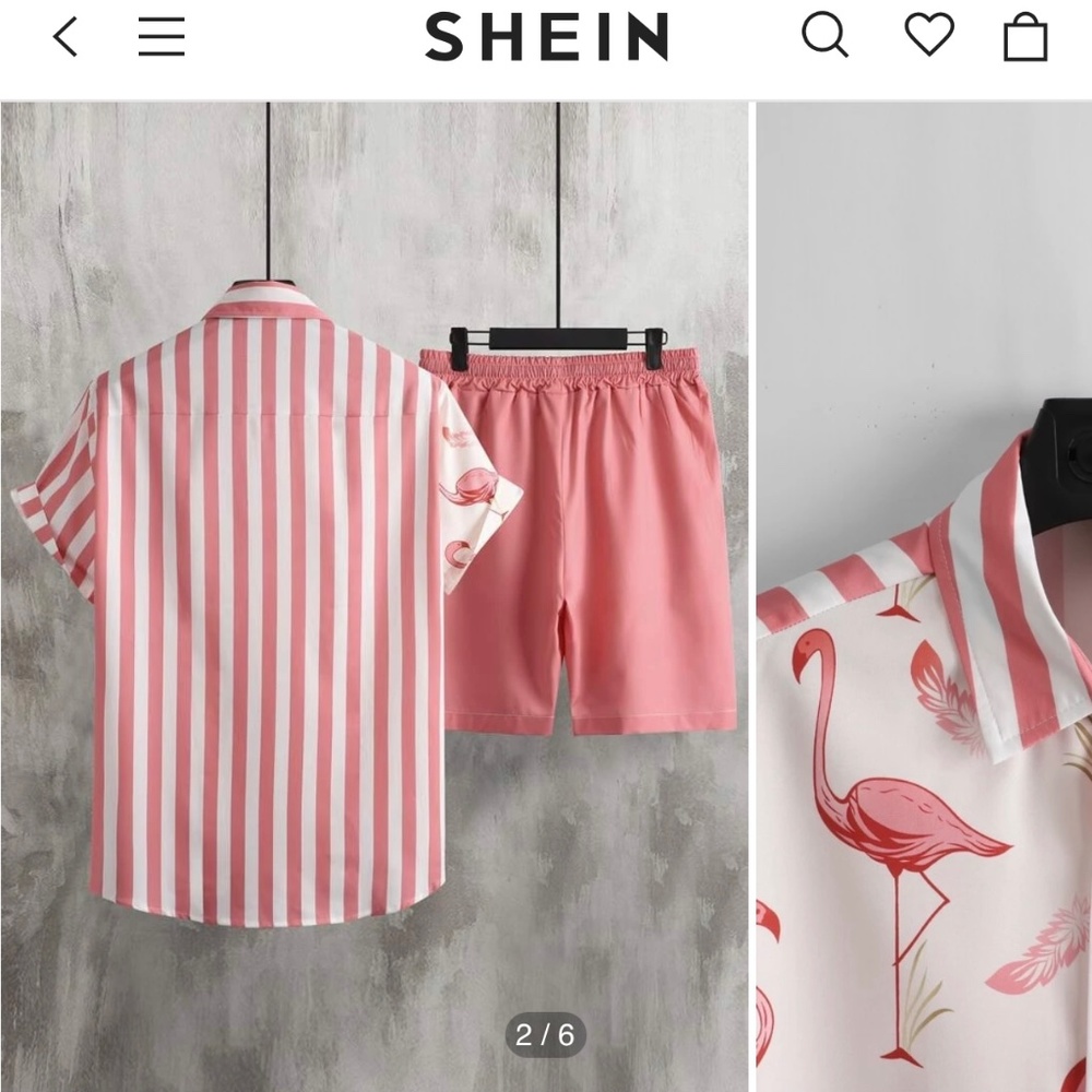 Mens 2 piece flamingo set